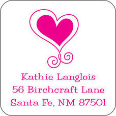 Heart Square Return Address Labels